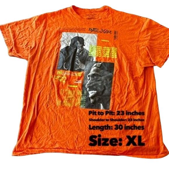 Vintage Poetic Justice Tupac Shakur T-Shirt *XL* - Picture 2 of 3